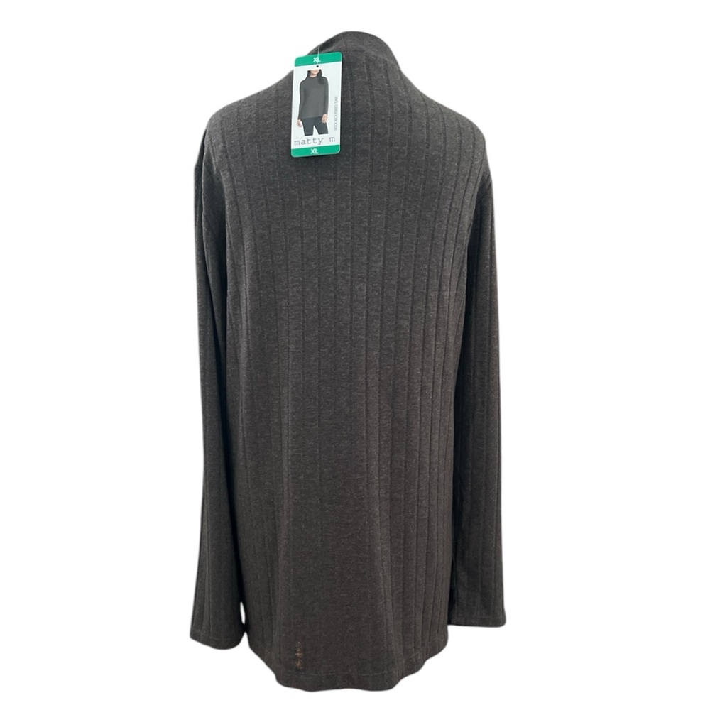 Matty M Women's Heather Pebble Mock Neck Ribbed Tunic Pullover Top Sweater XL - Picture 8 of 13